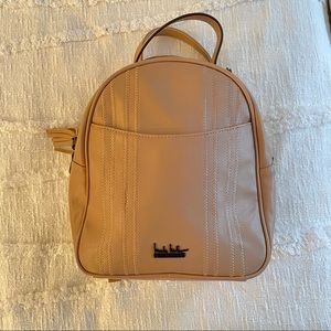Nicole Miller New York Tan Leather Mini Backpack